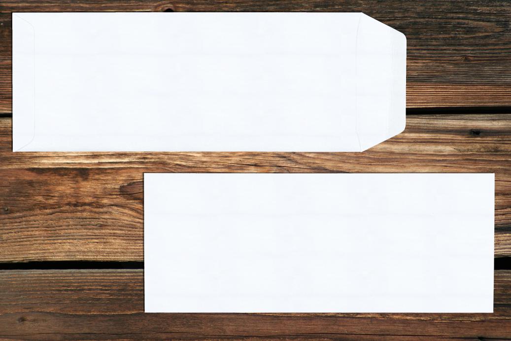 Versandtaschen 125x312 mm Nassklebend Weiß 120 g/qm